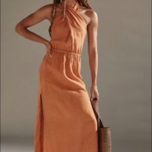 Cloth and Stone Linen Cross Halter dress